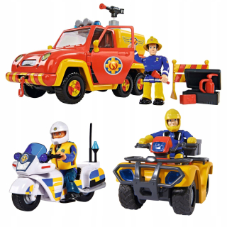 Fireman Sam hasičská striekačka VENUS + SCOOTER QUAD +