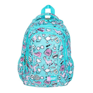 Školská taška, batoh - Stručný školský batoh Mládež pastel Llama