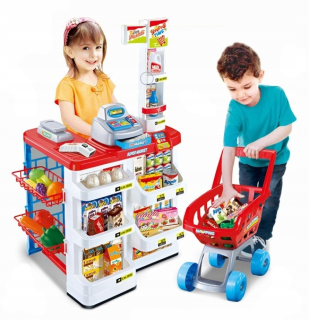FIŠKÁLNY CASH SHOP SUPERMARKET TROLLEY príslušenstvo +
