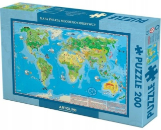 Mapa sveta Puzzle Young objavitelia 200 Elements