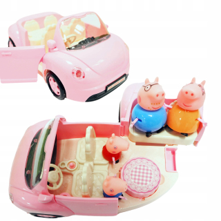 Peppa Peppa Auto Auto Peppy 4 Figúrky Lights