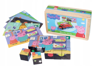 Stavebnica - Čerpadlo Peppa bloky Drevené Puzzle Set