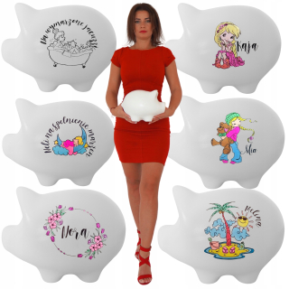 Pokladnička pre deti - Piggy Bank s názvom vášho nápisového textu