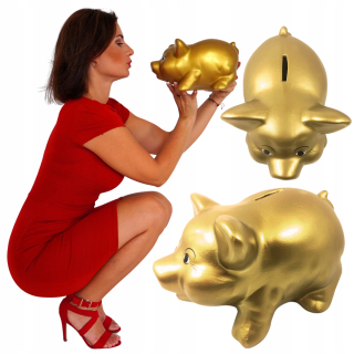 Pokladnička pre deti - Gold Piggy Bank Big na darček pre deti