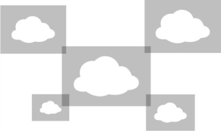 Šablóna maľovanie stenu - Viaceré šablóny maľovania 5 ks - Clouds 2