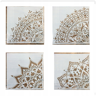 Šablóny na stenu - Šablóny scrapbookingu Mandala - 4 kusy
