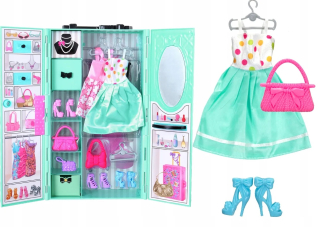 Šatníkové šaty pre bábiky Barbie topánky