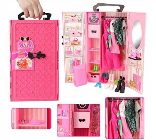Skriňa pre Barbie Oblečenie Šatníkové skriňové topánky +