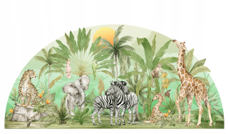 Samolepky do detskej izby - Nálepka na stenu Safari / Jungle Wall XL