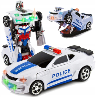 Auto policajné auto 2v1 robotov svetla LED zvuk