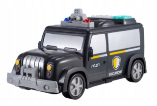 Auto polícia prasiatko na šifry, bankn trezor
