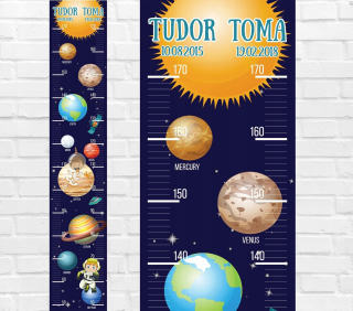 Meter na meranie výšky detí - Nálepky na stenu pre dievča jednorožca s