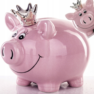 Pokladnička pre deti - Piggy Bank otvoril ružovú keramiku 12 cm