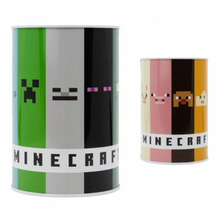 Detská pokladnička - Kov Minecraft Metal Piggy Bank