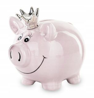 Detská pokladnička - Piggy Bank in170tr Pink Piglet Korona