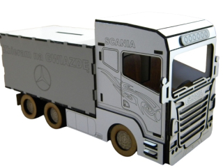 Pokladnička pre deti - Tira narodeniny priatelia Auto Scania Mercedes Graver