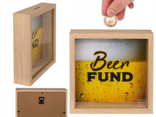 Detská pokladnička - Piggy Bank s rýchlym pivo nájdeným priehľadným drevom