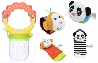 Ponožky náramok panda hrkálky cumlík ovocie