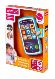 Smartphone. Vzdelávací telefón smily hrať