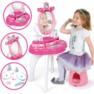 Smoby Hello Kitty toaletný stolík so stoličkou 2v1 leskom