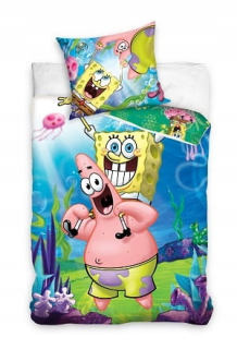 Detský set paplón, vankúš - Sponge bob set podstielky posteľná bielizeň 140x200