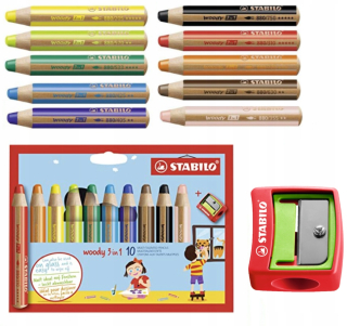 Stabilo Woody 3in1 farebné ceruzky s ceruzkou