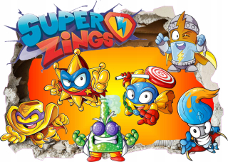 Super zings - Super Zings Nástenné nálepky Dole Effect 3D vzory