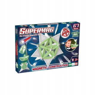 Stavebnica - ZNAČKY Supermag Glow el 67. Magnetické stavebné kamene