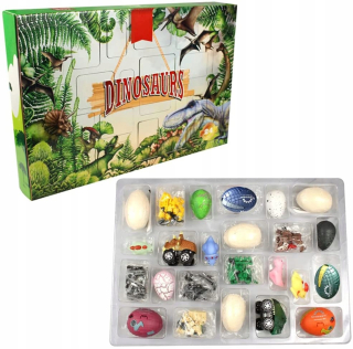 Slávnostný adventný kalendár dinosaur box