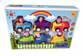 PIG Peppa Pig číselných údajov uvedených CARS VOZIDLA