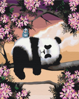 Symag obrazový obraz po číslach. Spiace panda
