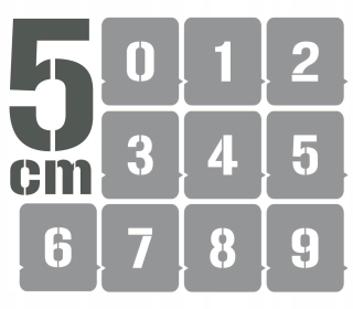Šablóny na stenu - Maľba šablóny čísel 5 cm /opakovane použiteľné /