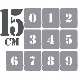 Šablóny na stenu - Maľovacie šablóny číslice 15 cm /opakovane použiteľné /