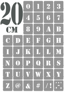 Šablóna maľovanie stenu - Maľba šablón písmen Digit 20 cm/opakovane použiteľné/