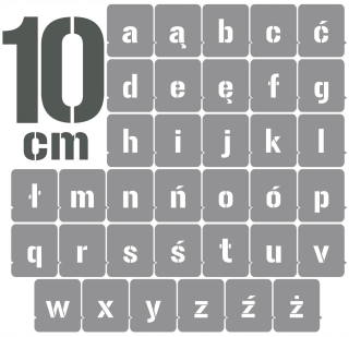Šablóny na stenu - Maľovacie šablóny, nízke písmená 10 cm /opakovane použiteľné /