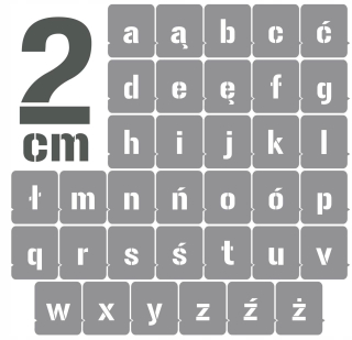 Šablóny na stenu - Maľovacie šablóny, malé písmená 2 cm /opakovane použiteľné /