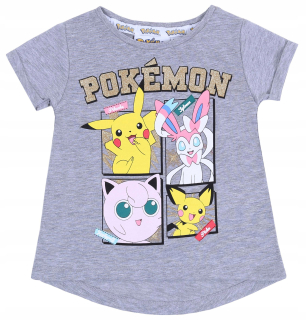 Sivá POKEMON 3-4 ročná dievčenská blúzka 104 cm