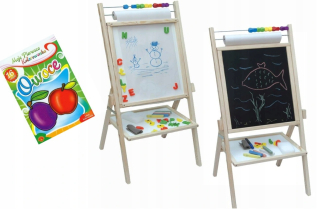 Drevené tabule 5in1 magnetické kriedy + papier
