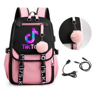 Školská taška, batoh - TIK TOK BACKPACK Dámske školské Satchel Galaxy USB