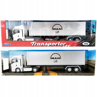 TIR MAN TGX S NÁVĚSEM KOVOVÁ MIERKA 1:32 WELLY TRANS