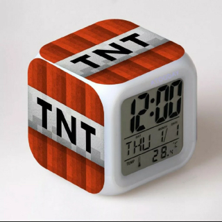 Minecraft - TnT Minecraft Budík Lamp Figúrka Gadget Clock