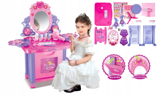Toaletný stolík MIRROR pre dievčatá Make-up PRÍSLUŠENSTVO