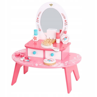 Takey Toy Ružový drevený dressing Tabuľka pre make-up s