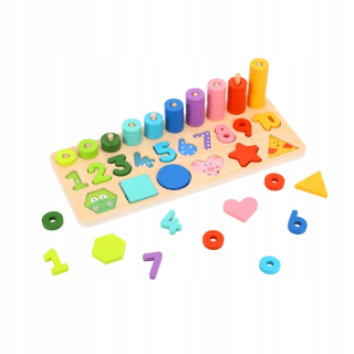 Stavebnica - Takey Toy Puzzle Učenie Počítanie Tvary Farba