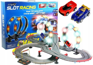 Racing Track 2 Cars Slot Cars 1:43 LED LOOP