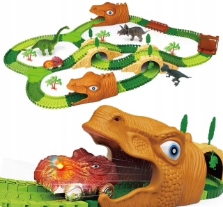 Závodná dráha s dinosaurusmi železnicami 264 prvkov