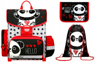 Bambino panda bambino + puzdro na ceruzku + taška