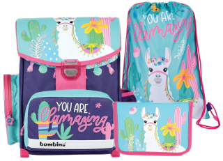 Aktovka - Schoolbag Bambino School Lama 3in1
