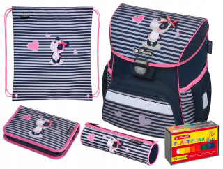 Školská taška - batoh, set, zostava - Tornister Herlitz Loop plus Sweety pes set