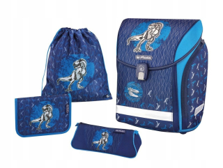 Školská taška - batoh, set, zostava - Tornister Herlitz Midi Plus Dinosaurus Set